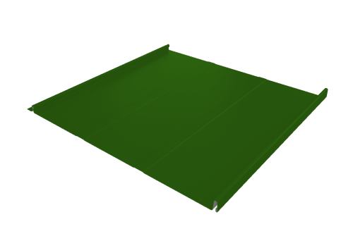 Фальц двойной стоячий Line Grand Line 0,45 PE с пленкой на замках RAL 6002 лиственно-зеленый