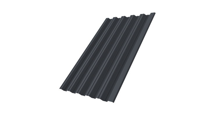 Профнастил НС35R 0.45 Drap RAL 7024 мокрый асфальт