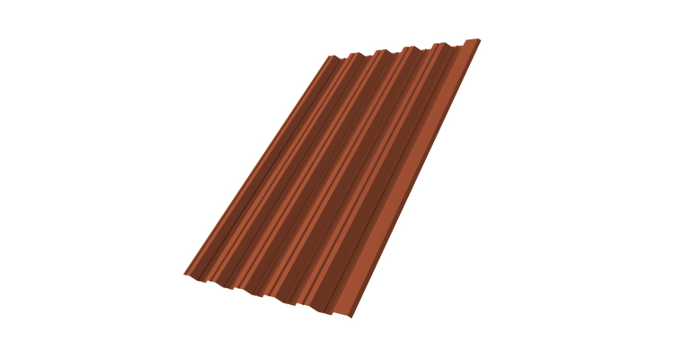 Профнастил HC35R GL 0,5 PurLite Мatt RAL 8004 терракота