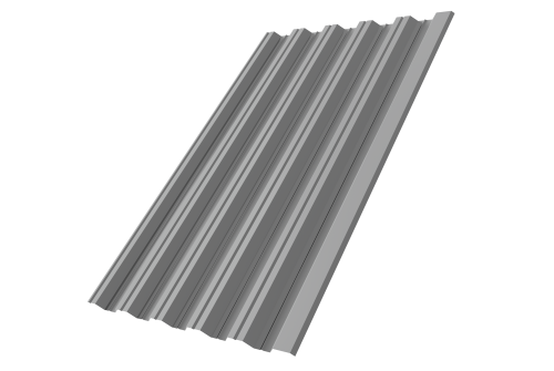 Профнастил HC35R 0,5 Satin RAL 9006 бело алюминиевый