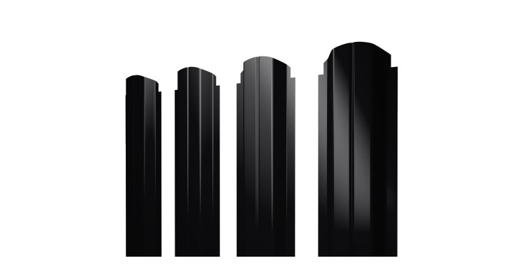 Штакетник П-образный А фигурный 0,5 Satin RAL 9005 черный