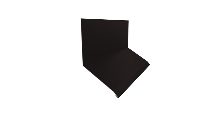 Планка примыкание верхнее к стене фальц Grand Line 150х130х20 0,45 Drap TR RAL 9005 черный (3м)