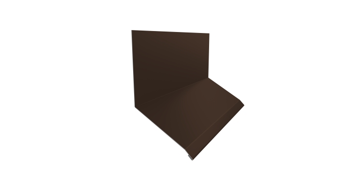 Планка примыкание верхнее к стене фальц Grand Line 150х130х20 0,5 PE с пленкой RAL 8017 шоколад (3м)