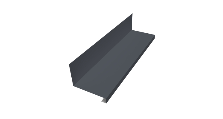 Планка примыкание нижнее к трубе для Кликфальц Pro Grand Line 0,5 Satin Matt RAL 7024 мокрый асфальт (2м)