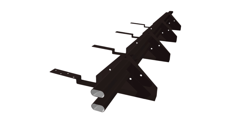 Снегозадержатель трубчатый для композитной черепицы Roman RAL 9005 (3м)