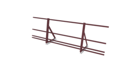 Ограждение кровельное со снегозадержателем на фальц Optima 0,65х2м RAL 3005